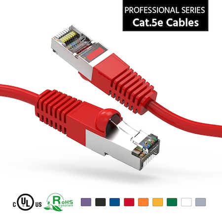Bestlink Netware CAT5E Shielded (FTP) Ethernet Network Booted Cable- 1Ft- Red 100601RD